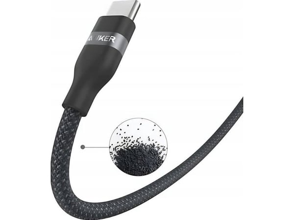 Anker - USB-kabel - USB-C (hann) til USB-C (hann) - 1.83 m - USB Power Delivery (240 W), braided, upcycled - svart