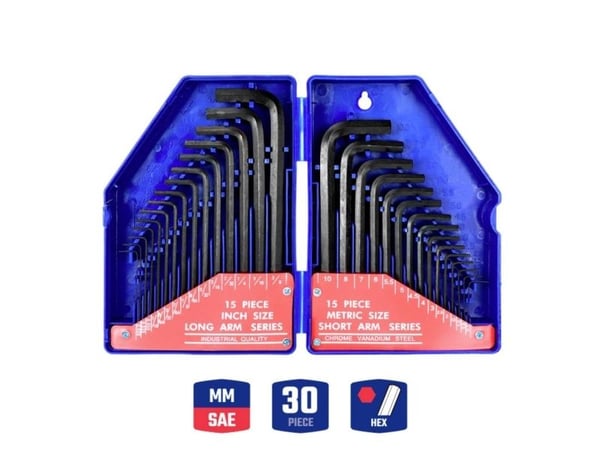 WorkPro unbrakonøkkelsett 30 deler: 0,7–10 mm (0,7 mm, 0,9 mm, 1,3 mm, 1,5 mm, 2,0 mm, 2,5 mm, 3,0 mm, 4,0 mm, 4,5 mm, 5,0 mm, 5,5 mm, 6,0 mm, 7,0 ...