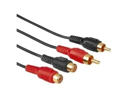 Hama Audio Extension Cable 2 RCA Male Plugs - 2 RCA Female Jacks, 4 m, 2 x RCA, Hankjønn, 2 x RCA, Hunkjønn, 4 m, Svart