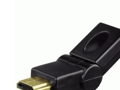 Hama Compact Adapter HDMI Plug - HDMI Socket, swivelling, black, HDMI, HDMI, Musta