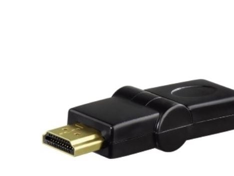 Hama Compact Adapter HDMI Plug - HDMI Socket, swivelling, black, HDMI, HDMI, Musta