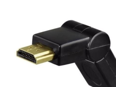 Hama Compact Adapter HDMI Plug - HDMI Socket, swivelling, black, HDMI, HDMI, Musta
