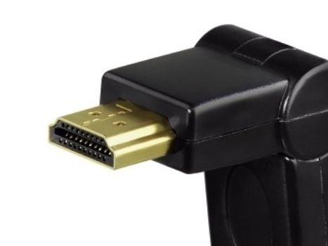 Hama Compact Adapter HDMI Plug - HDMI Socket, swivelling, black, HDMI, HDMI, Musta