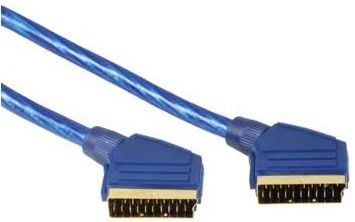 Hama 00029654, 1,5 m, SCART (21-pin), SCART (21-pin), Gull, Blå, Hankjønn/hankjønn