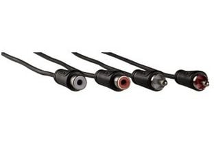 Hama 1.5m 2 x RCA M/F, 2 x RCA, Hankjønn, 2 x RCA, Hunkjønn, 1,5 m, Svart