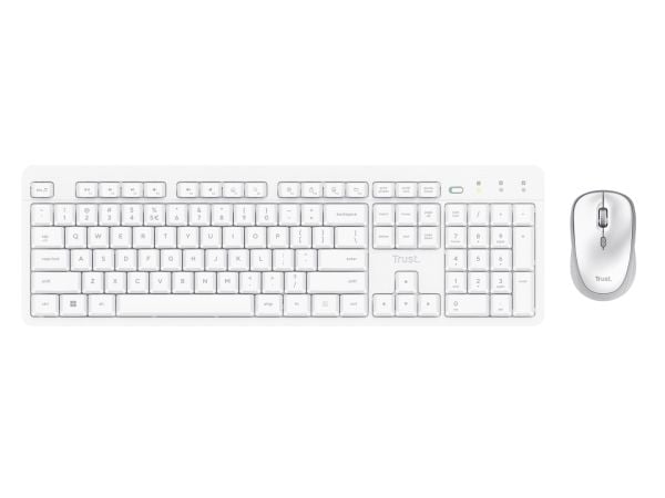 Trust Ody II - Tastatur- og mussett - stille - full size - trådløs - QWERTY - amerikansk engelsk - hvit