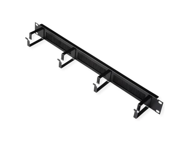 ROLINE 19 tommers rangeringspanel 1 U med børstelist 44x60mm svart (26.21.0097)