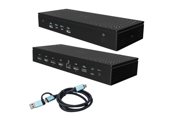 i-Tec - Dokkingstasjon - USB-C / USB4 / Thunderbolt 3 / Thunderbolt 4 - 3 x HDMI, 2 x DP - 1GbE - 100 watt - Europa