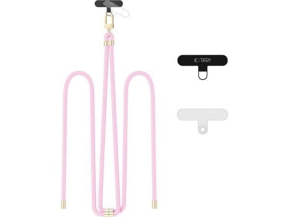Tech-Protect TECH-PROTECT C7S rope crossbody-bånd baby rosa/gull