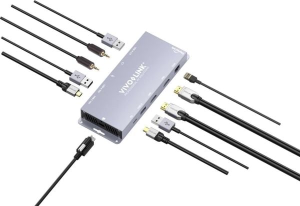 VivoLink - Dockningsstation - USB-C 3.2 Gen 2 - 2 x HDMI - 1GbE - 100 Watt
