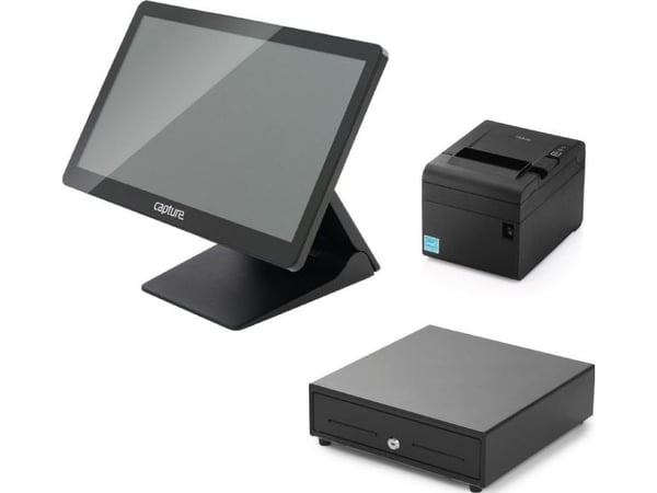 Capture Manta - Handdator - Win 10 IoT - 128 GB - 15.6" TFT (1366 x 768) - med kvittoskrivare, elektronisk kassaskåp