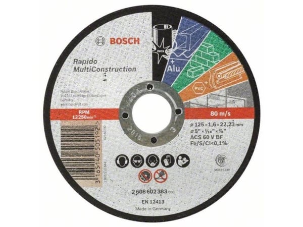 Bosch 2 608 602 383, Hiomakiekko, Multi, 12,5 cm, Bosch, Tasainen keskiosa, 2,22 cm