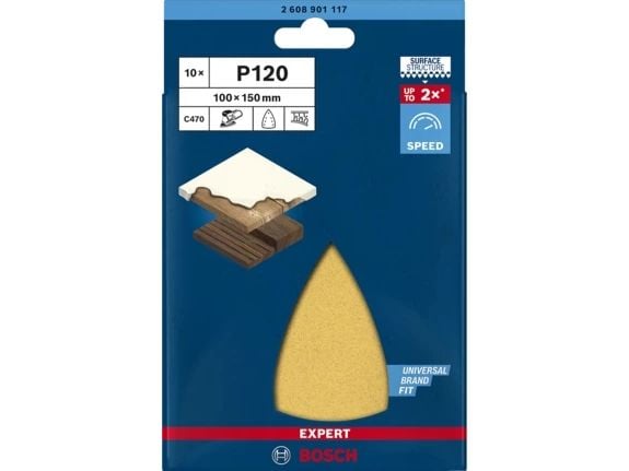 Bosch Expert C470 slipeskiver 7-hulls for multislipere 100 x 150 mm, K120 10 stk.