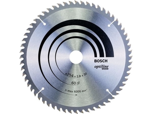 Bosch RUNDSAVKLINGE 254X30MM 60T 20GR TRÆ