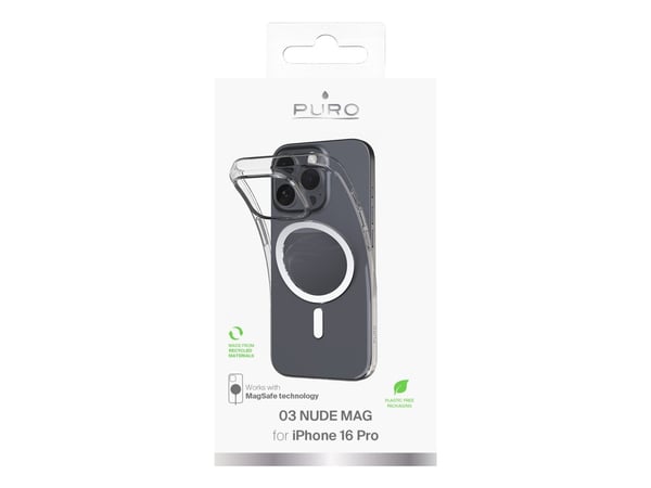 PURO 03 Nude Mag, Suojus, Apple, iPhone 16 Pro, 16 cm (6.3"), Läpinäkyvä