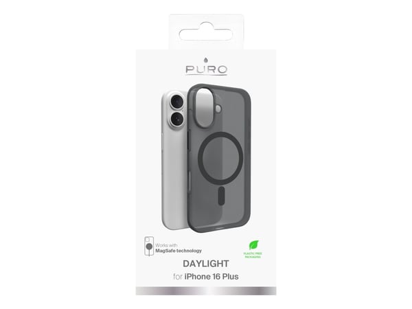 Puro Daylight MagSafe silikonfodral till iPhone 16 Plus – svart
