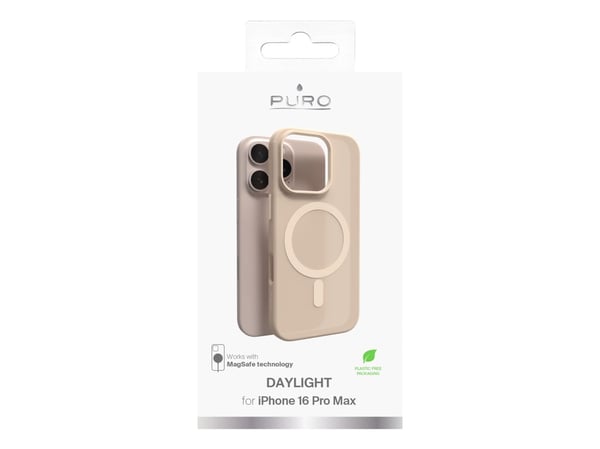 PURO Daylight, Suojus, Apple, iPhone 16 Pro Max, 17,5 cm (6.9"), Beige, Läpikuultava