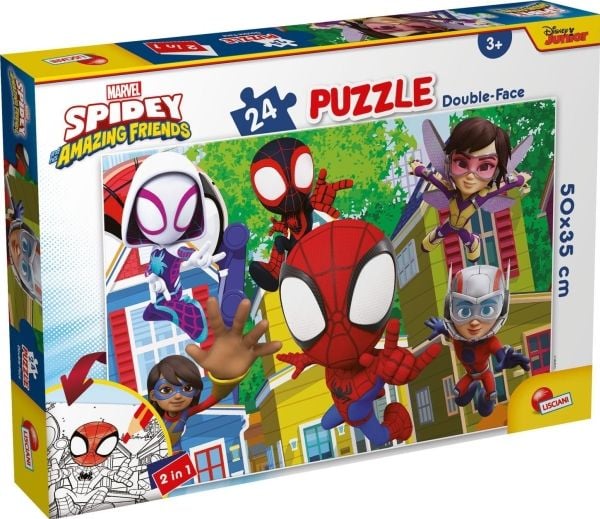 Dobbeltsidig gulvpuslespill 24 deler Marvel Spidey Dette er et lag! LISSIANI 99665