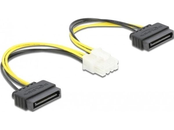 Delock - Strømkabel - SATA-strøm (hann) til 8-pins EPS12V (hann) - 12 V - 15 cm