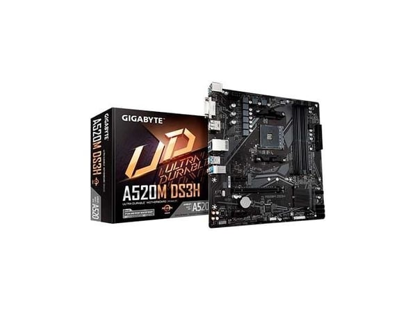 GIGABYTE A520M DS3H V2, AMD, Stik AM4, AMD Ryzen 3000 -sarja, AMD Ryzen Threadripper 3000 -sarja, AMD Ryzen Threadripper PRO 3000 WX-sarja, Stik AM...