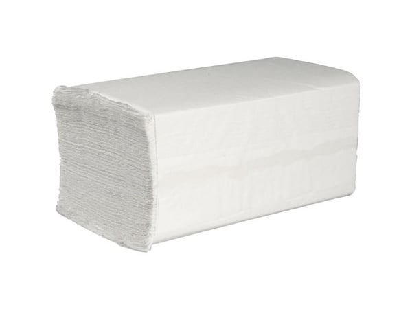 Håndklædeark, ABENA Care-Ness Excellent Minus, 2-lags, V-fold, 21,8x21cm, 11 cm, hvid