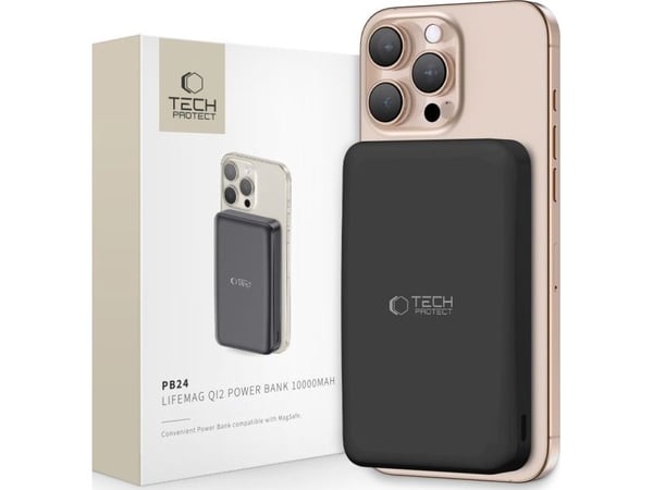Powerbank Tech-Protect PB24 LifeMag 10000 mAh svart
