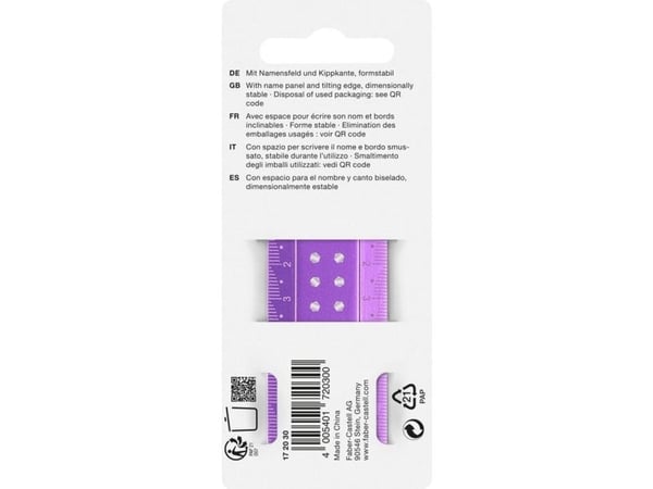 Faber-Castell 172030, Vanlig linjal, Assorterte farger, cm, MM Fiber, 300 mm, 1 stykker