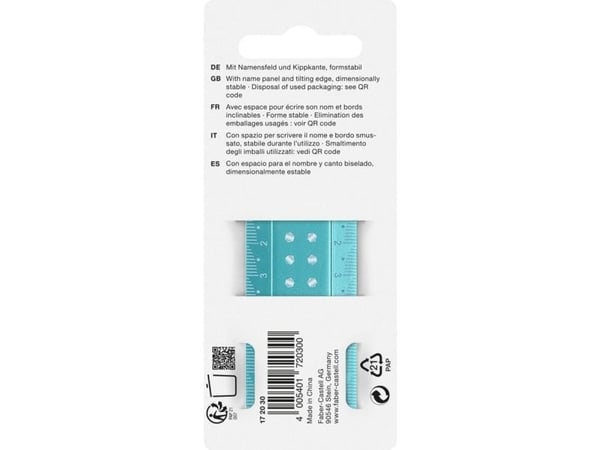 Faber-Castell 172030, Vanlig linjal, Assorterte farger, cm, MM Fiber, 300 mm, 1 stykker