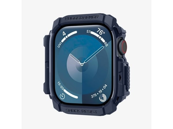 Spigen Rugged Armor, Etui, Smartklokke, Marineblå, Apple, Apple Watch 10 (42mm), Termoplastisk polyuretan (TPU)