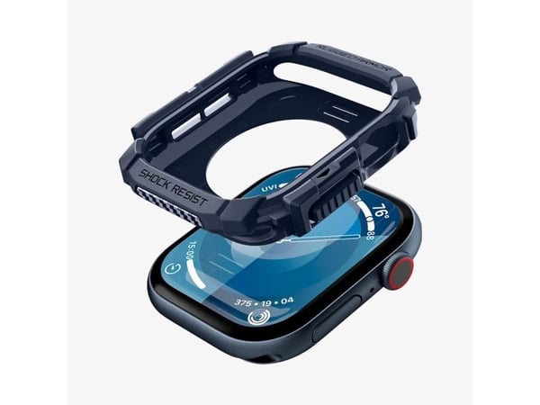 Spigen Rugged Armor, Etui, Smartklokke, Marineblå, Apple, Apple Watch 10 (42mm), Termoplastisk polyuretan (TPU)