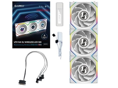 Lian Li 12RSLLCD1W3W, vifte, 12 cm, 350 rpm, 1900 rpm, 51,45 CFM, hvit
