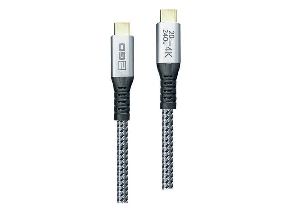2GO 797515, 2 m, USB C, USB C, USB 3.2 Gen 2x2, 20 Gbit/s, Sølv
