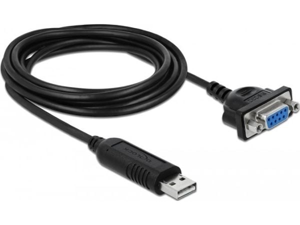 DeLOCK 66281, 1,8 m, RS-232, USB A-tyyppi, Naaras, Uros, Suora