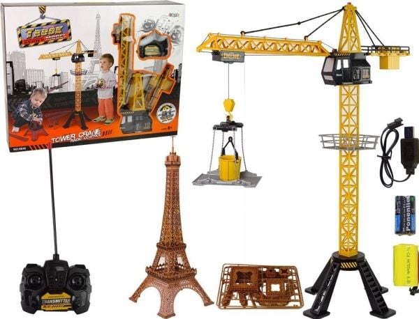 LeanToys Høy kran Zuraw Budowlany 90 cm pilot R/C Eiffeltårnet