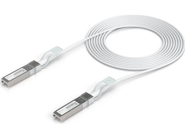 Ubiquiti UniFi - Direkte 25GBase-koblingskabel - SFP28 (hann) til SFP28 (hann) - 3 m - 3 mm - hvit