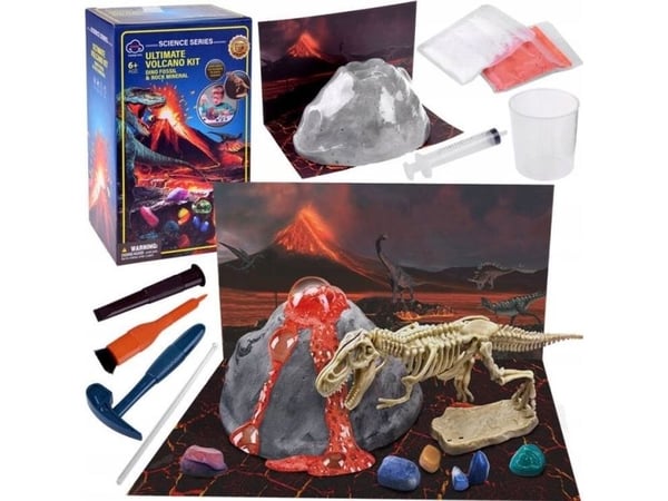Jokomisiada pedagogisk sett vulkan + dinosaurutgravinger liten arkeolog ZA4726