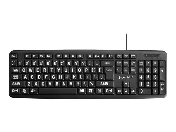 Gembird KB-US-103, Täysikokoinen (100 %), USB, QWERTY, Musta