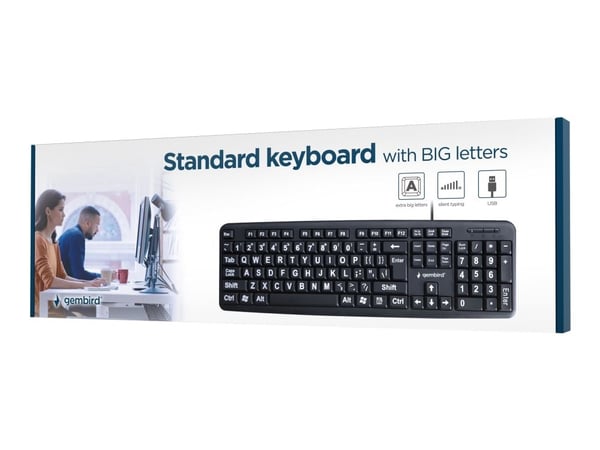 Gembird KB-US-103 - Tastatur - USB - QWERTY - USA - svart - fargeboks