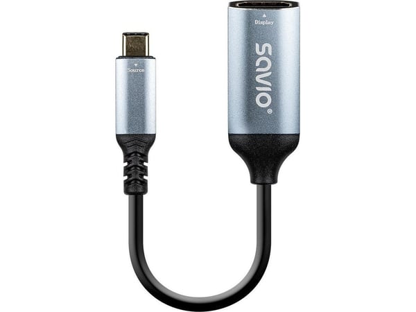 Savio USB-adapter Savio AK-78 kabeladapter 0,015 m USB Type-C HDMI Svart, Sølv