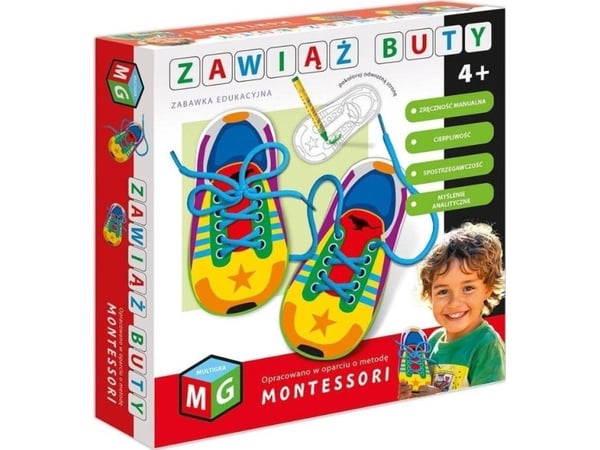 Multigra Montessori -kasvatuslelu kenkien sitomiseen 05938