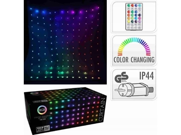 Lampki choinkowe Christmas decoration LAMPKI CHOINKOWE KURTYNA ŚWIETLNA ZEW/WEW 120 LED 300X60CM Z PILOTEM RGB