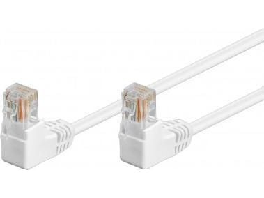 Goobay CAT 5e-kabel 1x 90 vinklad U/UTP, vit - Kabellängd 1 m