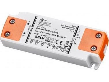 Goobay 30002, Elektronisk lystransformator, Oransje, Hvit, IP20, -20 - 45 °C, CE, RoHS Directive 2011/65/EU [OJEU L174/88-110, 01.07.2011, 20 W