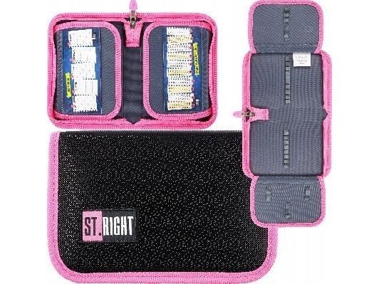 St. Majewski kynäkotelo 1ZAM 2KLAP STRIGHT BLACK GLITTER FO FOL