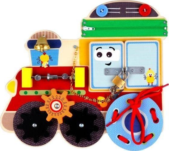 Barbo Toys manipulationsbräda, pedagogisk, tåg