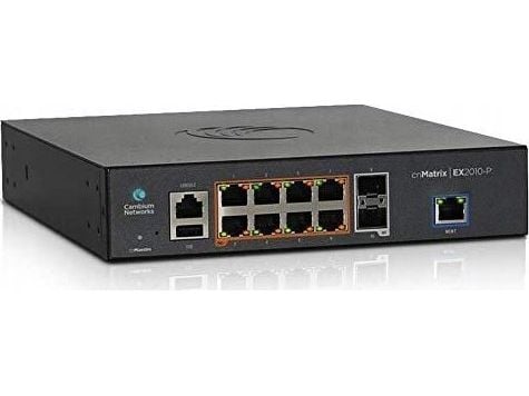 Cambium Networks cnMatrix EX2010-P, Håndtert, L2/L3, Gigabit Ethernet (10/100/1000), Strøm over Ethernet (PoE), Rack-montering, 1U