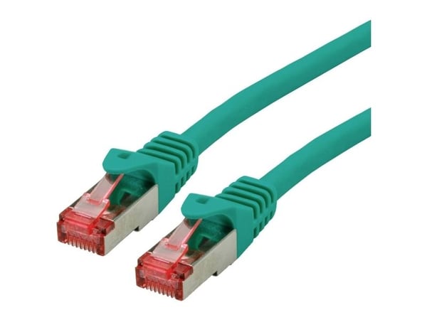Roline patch-kabel RJ-45 (M) til RJ-45 (M) 50 cm SFTP PiMF CAT 6 halogenfri formstøpt flettet grønn (21.15.2630)