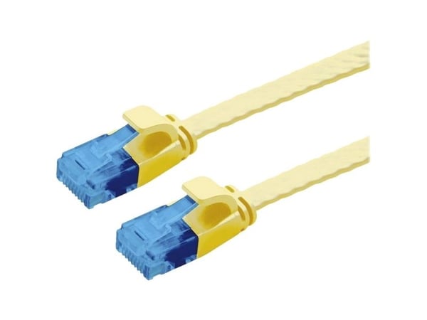 Arvo 21.99.2031 RJ45 Verkkokaapeli, patch-kaapeli CAT 6A U/UTP 1,00 m Keltainen Suojaamaton, litteä, kullatut liittimet 1 kpl 1 kpl