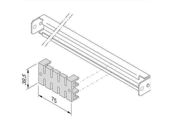 SCHROFF C-rail kabelmonteringsskinne