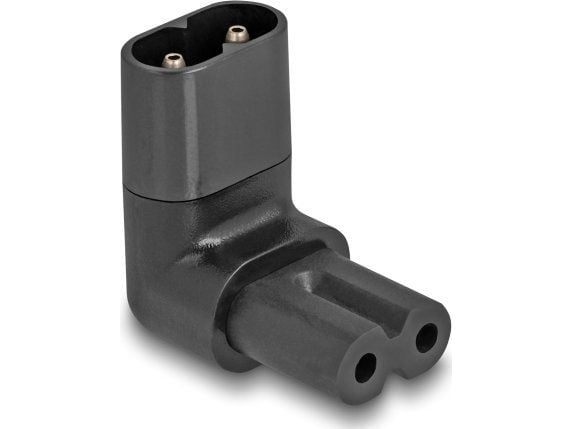 Delock - Strømadapter - power IEC 60320 C7 til IEC 60320 C8 - 250 V - 2.5 A - 90° kontakt - svart